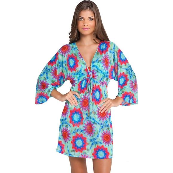 Luli Fama Other - Luli Fama Beach Fever Tie Dye Coverup Caftan Dress Women's Size S Swim Sheet
